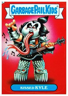 a card with an image of a panda holding a guitar in its hand and singing