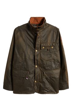 Brave the elements in a windproof, water-resistant cotton jacket teeming with casual countryside style. 28 1/2" length (size Medium) Stand collar Water-resistant Lined 100% cotton Spot clean Made in the UK Classic Waxed Finish Utility Jacket For Outdoor, Classic Waxed Finish Outerwear For Outdoor, Utility Style Waxed Finish Jacket For Outdoor, Waxed Utility Jacket For Outdoor, Waxed Finish Utility Jacket For Outdoor, Casual Waxed Utility Jacket For Outdoor, Countryside Style, Waxed Cotton Jacket, Peregrine