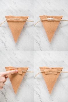 how to make an origami bunting banner with paper and twine string