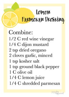 a recipe for lemon parmesan dressing