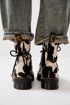 Dr. Martens Jadon Cow Print Hair On Boots | Free People Nike React Element 87, Dr Martens Jadon, Gala Gonzalez, Martens Style, Mode Shoes, Emmanuelle Alt, Shoe Inspo, Free People Shoes, Swag Shoes