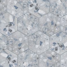 a hexagonal tile pattern in grey and white