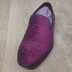 E.J. Samuel Purple Floral Loafers Slip-on Dress Shoes For Spring Galas, Spring Gala Slip-on Dress Shoes, Spring Gala Closed Toe Dress Shoes, Spring Gala Dress Shoes Closed Toe, Spring Closed Toe Dress Shoes For Galas, Plain Toe Dress Shoes For Spring Galas, Spring Gala Plain Toe Dress Shoes, Elegant Formal Purple Loafers, Elegant Purple Formal Loafers