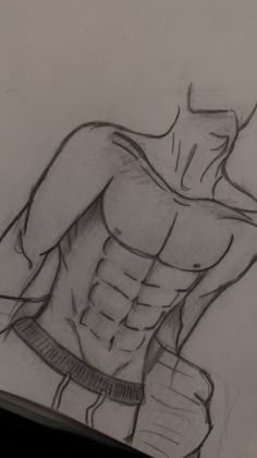 a pencil drawing of a man's torso