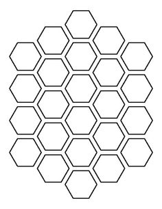 the hexagonal pattern is shown in black and white