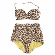 Brand New With Tags Tiger Lily Cheetah Print 2 Piece Bikini Set With High Waisted Bottoms And Padded Top. Size 2. Top Is Approximately 10.5" Across Waist Is Approximately 10" Across From A Smoke Free Home. Fitted Leopard Print Tankini For Swimming, Fitted Leopard Print Swimwear For Poolside, Fitted Leopard Print Swimwear For Beach, Fitted Leopard Print Swimwear For Vacation, Fitted Leopard Print Beachwear Swimwear, Fitted Leopard Print Swimwear, Summer Leopard Print Swimwear With Built-in Bra, Leopard Print Fitted Halter Neck Swimwear, Fitted Leopard Print Halter Neck Swimwear