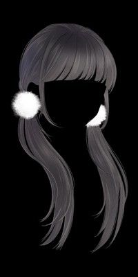 an illustration of a woman's head with long hair and pom - poms