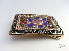 Rectangular Antique Belt Buckle As Gift, Rectangular Antique Belt Buckle Gift, Elegant Handmade Belt Buckles As Gifts, Rainbow Belt, Rainbow Belts, Rain Bow, Resin Crystals, Malachite Earrings, Beautiful Belts