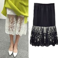 the skirt is black, white and yellow