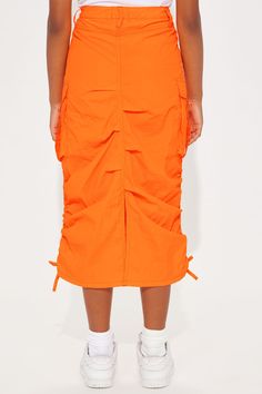 Available In Orange And Neon Pink. Maxi Skirt Solid Cargo Pockets Button Closure 100% Nylon Imported | Mini Nylon Cargo Maxi Skirt in Orange size 4 by Fashion Nova Pink Maxi Skirt, Luxe Clothing, Service Women, Swim Shoes, Pink Maxi, Shorts Skirts, Popular Outfits, Orange Fashion, Jeans Jumpsuit