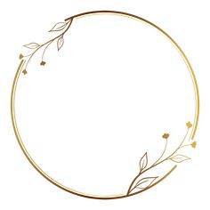 a gold circle frame with leaves and berries