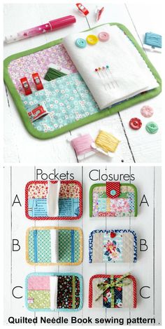 the instructions to make a quilted needle book