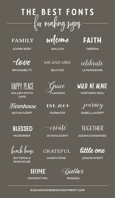 the 25 best font styles for making your own lettering workbook, including handwritten letters and calligraphy