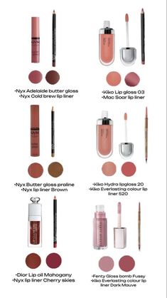 Lipliner And Lipgloss Combos, Lip Combos Drugstore, Everyday Lip Combo, Nyx Lip Pencil, Glossy Lips Makeup, Lip Combos, Lip Tutorial, Makeup Accesories, Makeup Artist Tips