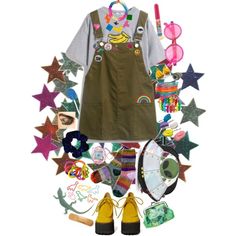 Kidcore Outfit Moodboard, Weirdcore Accessories, Weirdcore Fashion, Clowncore Outfit, Kid Core Outfits, Weirdcore Outfits, Indie Photography, Lesbian Fashion, Funky Outfits