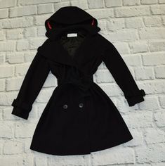 Measurements  (Laying Flat):   long) 97 cm - 38 inches chest) 52 cm - 20,5  inches sleeve) 72 cm - 28 inches * Please let me know if you have any additional questions :) Black Hooded Jacket With Detachable Hood For Fall, Trendy Black Jacket With Detachable Hood, Trendy Black Hooded Jacket With Detachable Hood, Black Outerwear With Drawstring Hood For Fall, Black Hooded Jacket With Drawstring For Fall, Black Fall Outerwear With Drawstring Hood, Black Double-lined Hooded Outerwear For Fall, Black Outerwear With Double-lined Hood For Fall, Black Fall Outerwear With Double-lined Hood