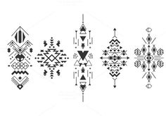 Tribal elements ethnic collection  @creativework247 Tattoo Dotwork, Sleeve Ideas, Doodle Style, Spiritual Symbols, Flower Art Images, Pattern Tattoo, Tattoo Pattern, Aztec Pattern, Creative Sketches