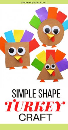 simple shape turkey craft for kids to make