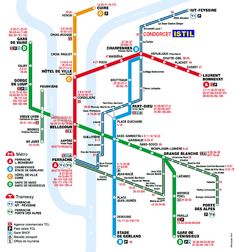 the metro map is shown in red, green and yellow with many different lines on it