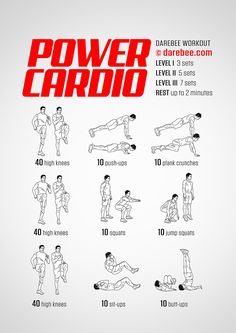 the power cardio workout poster shows how to do it in 10 minutes or less