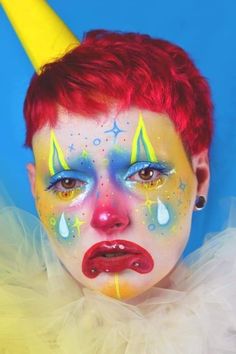 Clown Tumblr, Clowncore Art, Cute Clown Makeup, Halloweenský Makeup, Membentuk Alis, Drag Make-up, Clown Core, Cute Clown, Photographie Portrait Inspiration