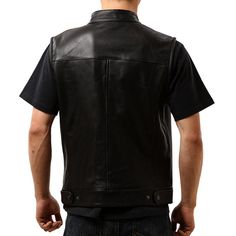 This Biker Vest is Asian Fit, so we generally advise you to choose two sizes up as your general US size. If you wear L in US/EU size, a 3XL or 4XL is more suitable for you. Please check more details on our size chart. Motorcycle Enthusiasts! Want to create a layered outfit? The SOA Motorcycle Biker Club Leather Vest is a good choice for you. Because wearing a leather vest will expose your underlying shirt or top. A long sleeve shirt or sweatshirt with a good vest is enough to keep you warm when Fall Leather Moto Vest, Casual Leather Vest For Fall, Leather Vest Jacket For Fall Biker Events, Black Casual Leather Vest, Casual Black Leather Vest, Casual Leather Vest, Casual Sleeveless Outerwear For Biker Events, Fall Biker Vest Outerwear, Fall Biker Vest