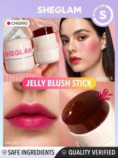 SHEGLAM Jelly-Licious Hydrating Lip & Blush Tint-CheerioI discovered amazing products on SHEIN.com, come check them out! Sheglam Blush, Jelly Blush, Vitamin C Cream, Charm School