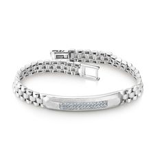 Platinum Kada, Bangles & Bracelets by Jewelove Men of Platinum Platinum diamond bracelet for men. PGI Code 23PTMKB22. Metal : Platinum  Platinum Purity : 95% Purity Mark : Pt 950 Estimated Weight : 37.01 grams  Diamond Weight : 0.47 cts. Diamond Clarity : VVS or SI (as selected above) Diamond Color : GH or IJ (as selected above) Diamond Grading Report : SGL Certificate of Authenticity : Platinum Guild International White Gold Men’s Bracelet, Platinum Bracelets For Men, Kada Bangles, Om Pendant, Platinum Bracelet, Platinum Rose Gold, Bangles Bracelets, Bracelet For Men, Personalized Bracelets