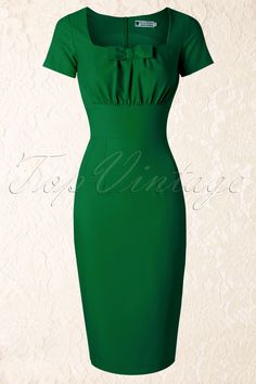 Daisy Dapper - TopVintage exclusive ~ 50s Debbie Pencil Dress in Green Mode Vintage, Pencil Dress, Pretty Dresses, Beautiful Outfits, Paris Fashion Week, Green Dress, Cute Dresses