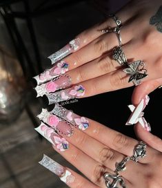 Corset Nails, Acrylics Nails, Poodle Haircut, Junk Nails, Toe Nail Color, Diy Acrylic Nails, Claw Nails