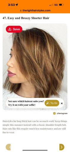 Shoulder Length Bob, Instagram Hairstyles, Shoulder Length, Thick Hair Styles, Short Hair Styles, Hair Cuts, Hair Styles, Hair, How To Wear