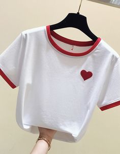 T-shirt cute t-shirtColor: white, pinkSize(cm): S, M, L, XL, 2XLS: length 54cm bust 88cm sleeve length 17cmM: length 55cm bust 92cm sleeve length 17.5cmL: length 56cm bust 96cm sleeve length 18cmXL: length 57cm bust 100cm sleeve length 18.5cm&ltp&gt2XL: length 58cm bust 104cm sleeve length 19cm&lt/p&gt&ltbr/&gt White Kawaii T-shirt For Summer, Kawaii Cotton Tops, White Kawaii Crew Neck Top, Kawaii Cotton T-shirt With Crew Neck, White Kawaii Tops For Summer, Cute White Tops With Letter Print, Kawaii Cotton Crew Neck Top, Cute Red Crew Neck Top, Kawaii White T-shirt For Summer