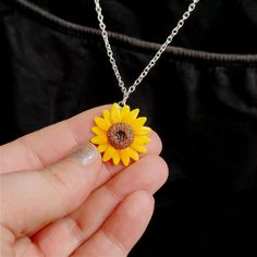 This Sunflower Necklace is the prettiest, one of a kind jewelry that you have been looking for! If you want to wear a cute Sunflower Pendant Necklace or just searching for the perfect gift for a sunflower lover, then you have came to the right place! D E T A I L S: * Handmade Sunflower Necklace * Made from Polymer Clay * Necklace length: 19.7 inches (50 cm) - Do you prefer a different chain length ? Please let me know in a message! * Sunflower dangle width: 1 inches (2.5 cm) * Chain material: St Yellow Flower Necklace For Summer, Summer Yellow Flower Necklaces, Summer Yellow Flower Necklace, Summer Flower Pendant Necklace Gift, Yellow Flower Necklaces For Jewelry Making, Bohemian Sunflower Jewelry For Gift, Bohemian Sunflower Jewelry As Gift, Bohemian Sunflower Design Jewelry As Gift, Adjustable Yellow Flower Pendant Necklace