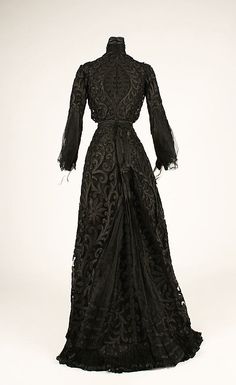 Late Edwardian Dress, Black 1900s Dress, 20th Century Fashion, Period Outfit, Costume Institute