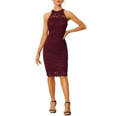 In acharming design, thisspecial and elegantsheath dress adds to your choice for the upcoming seasons. Stretch and nice quality material,you can wear it comfortable all day, and the lace trim hem highlights yourlegs long. Pair with high heels can build a elegant party look, and you can cover up with trench coat in fall and spring day. Measurement (in inches) International Size----------Chest Girth----------Waist Girth----------Hip Girth----------Total Length XS------------------------------33 1/ Elegant Halter Neck Bodycon Sleeveless Dress, Elegant Sleeveless Bodycon Dress For Date Night, Elegant Bodycon Sleeveless Dress With Halter Neck, Elegant Sleeveless Bodycon Dress, Elegant Lace Dress, Sheath Midi Dress, Prom Midi Dress, Women Halter, Party Look