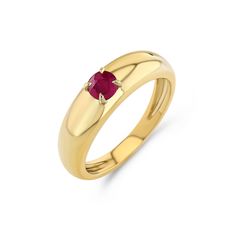 The Petite Cloud Ring features a 0.5-0.55ct Round Ruby prong set in a 14k gold dome. This lovely little ring is vintage meets modern, and makes for a great stacking piece - or even an engagement ring! Ruby is the birthstone of July and a stone known for symbolizing passion and energy. Rubies have long been a stone of K Modern Ruby Ring, Engagement Ring Ruby, Cloud Ring, Vintage Meets Modern, Ring Ruby, July Birthstone, Red Stone, Ruby Ring, Sapphire Diamond