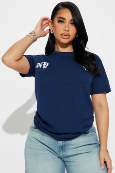 Available In Navy. Crew Neck Short Sleeve Front And Back Screen New York Graphic Stretch Disclaimer: Due To The Specialized Screen Printing Process A Difference In Saturation May Occur. Each Garment Is Unique. 100% Cotton Imported | New York Attitude Graphic Tee Shirt in Navy Blue size 2X by Fashion Nova New York Graphic, Screen Printing Process, Navy Blue Top, Graphic Tee Shirt, Navy Fashion, Mens Activewear, Graphic Tee Shirts, Matching Dresses, Graphic Tees Women