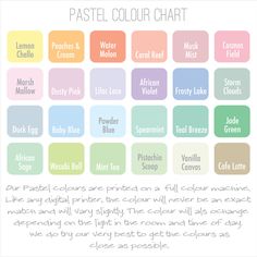 pastel color chart with different colors