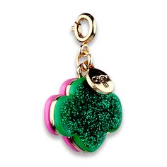 They'll wear their Girl Scout promise proudly with this Gold Glitter Trefoil Charm featuring one side in pink and one side in green! Add this charm to any CHARM IT! bracelet or necklace and customize her collection! Girl Scouts powers life-changing experiences for girls. This is officially licensed by Girls Scouts of the USA, a nonprofit. TM & © 2023 GSUSA features & materials Enamel, Glitter, Base Metal WARNING: Choking Hazard - Small parts. Not for children under 3 years. Girl Scout Promise, Unicorn Charm, Disney Charms, Heart Sunglasses, Puzzle Set, Rainbow Beads, Bead Kits, Girl Scout, Letter Charms