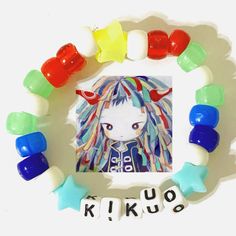 Cutecore Bracelet Ideas, Pjsk Bracelets, Vocaloid Bracelet, Kandi Inspo Single, Omori Kandi, Character Kandi, Kandi Ideas Singles, Bracelet Ideas Pony Beads, Kandi Accessories