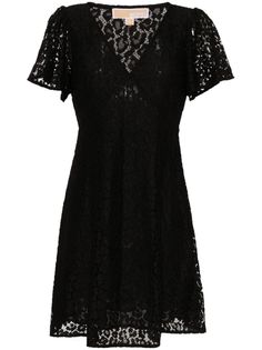 black lace overlay V-neck short puff sleeves dart detailing full lining above-knee length straight hem Ruched Midi Dress, Ribbed Midi Dress, City Dress, Mini Dress Black, Red Midi Dress, Pink Midi Dress, Pink Maxi Dress, Knit Midi Dress, White Midi Dress