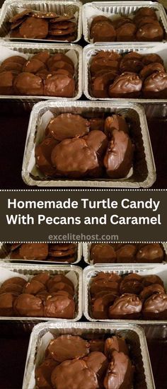 homemade turtle candy with pecans and caramel