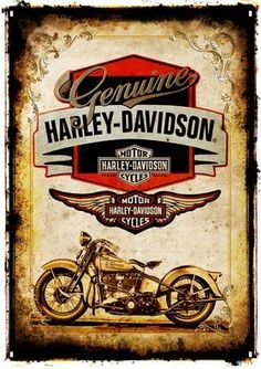 an old fashioned harley davidson sign