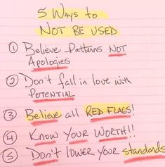 a handwritten note that says 5 ways to not be used on the side of a piece of paper