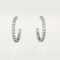 CRB8301226 - Etincelle de Cartier earrings, small model - White gold, diamonds - Cartier Cartier Wedding Rings, Buccellati Jewelry, Diamond Facts, Cartier Earrings, Cartier Necklace, Tiaras Jewellery, White Gold Wedding Rings, Girly Jewelry, Lovely Jewellery