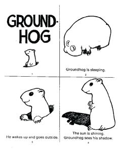 the groundhog is sleeping, and there are other groundhogs in this cartoon