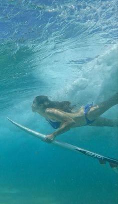 Under Water, Surfboard, A Woman, Surfing, Around The World, Swimming, The World, Water, Blue