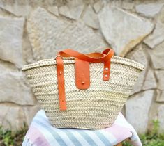 Monogram basket bag for women is a beautiful market basket personalized with initial.  Custom beach bag with leather handles handmade with natural straw and combined with high quality leather, making it a lovely straw beach bag. Very versatile, this straw beach bag is perfect anytime and everywhere, you can use it as beach bag, for shopping, for the pool, for go to the grocery, etc. Finally, you can use your straw bag for everyday use, always with style and authenticity. It can be a beautiful gi Handmade Leather Straw Bag For Summer, Leather Basket Straw Bag For Summer, Summer Leather Tote Straw Bag, Summer Leather Bucket Straw Bag, Summer Leather Straw Bag For The Beach, Summer Leather Straw Bag For Beach, Leather Beach Bag For Summer Shopping, Summer Leather Beach Bag For Shopping, Summer Beach Leather Straw Bag