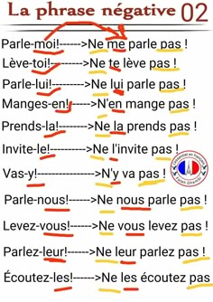 the words in french are written on paper