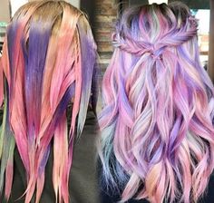 I'm in love with these cotton candy pinks and purples. Different Colored Hair, Boring Hair, Ombré Hair, Colorful Hair, Pastel Hair, Colored Hair